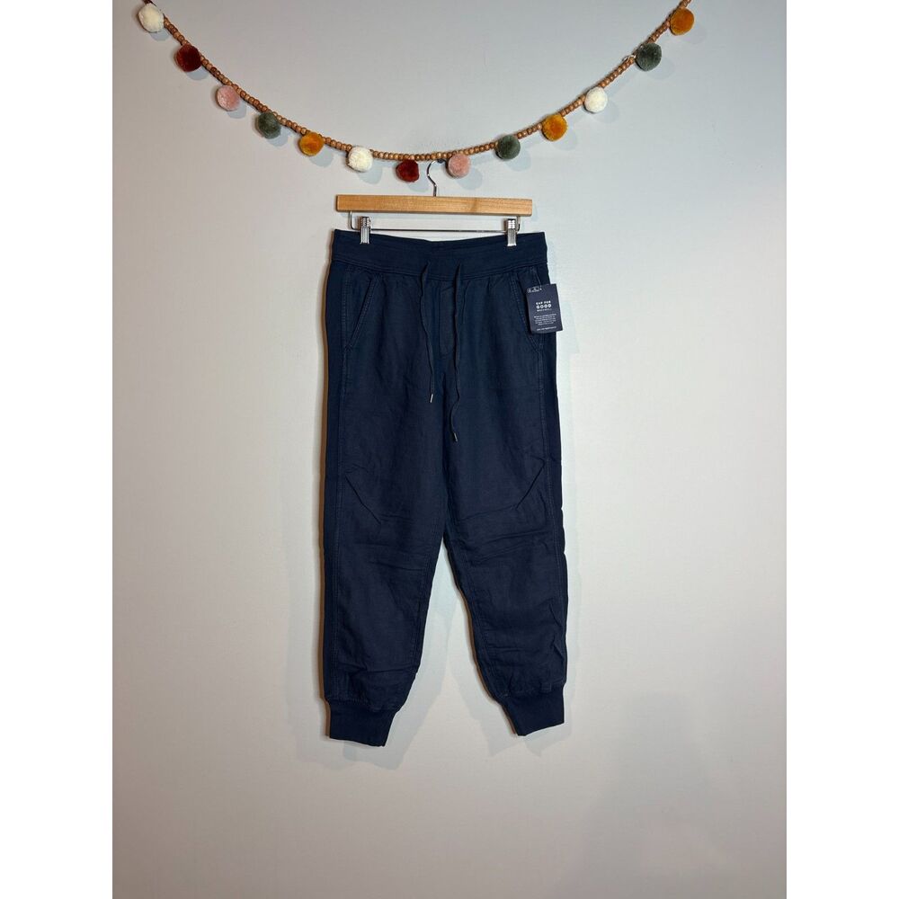 NWT Gap for Good navy blue linen blend jogger pants